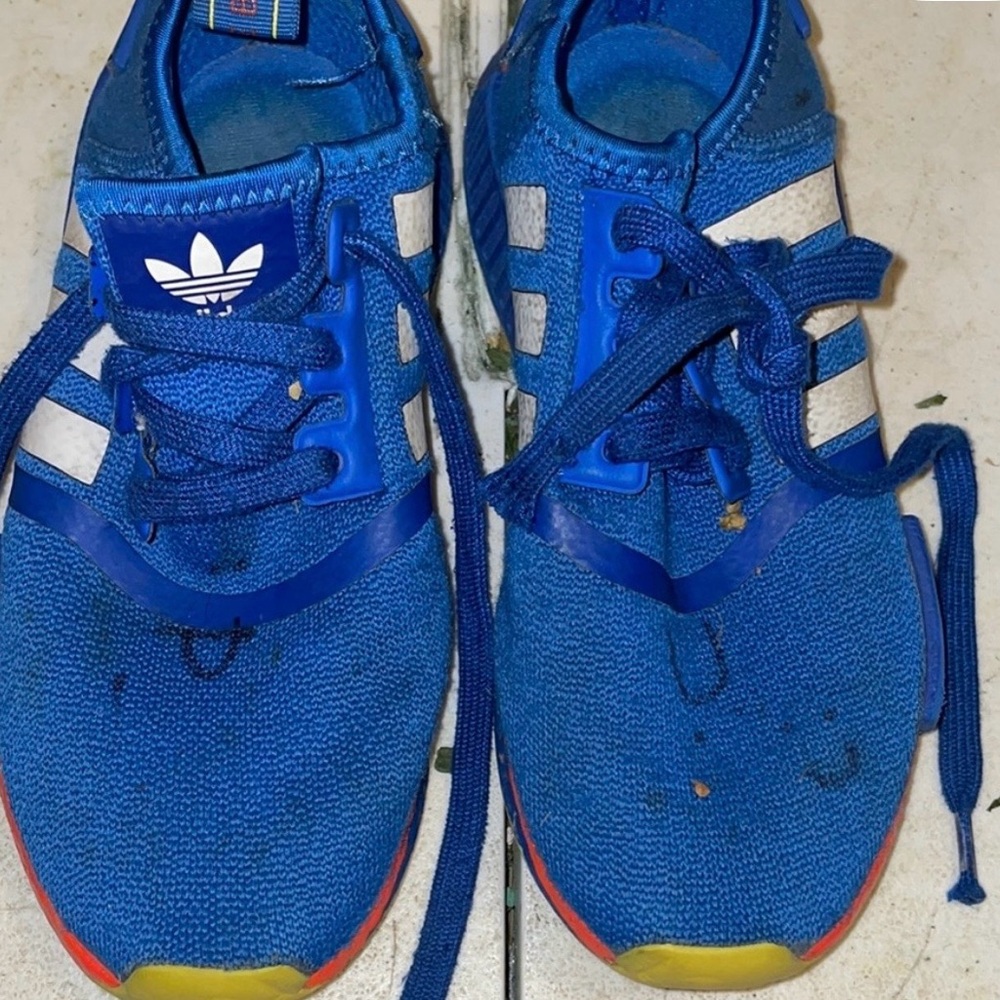 adidas Kids Royal Blue Sneakers with White Stripes